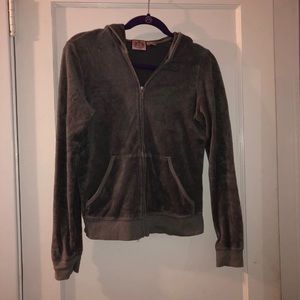 Grey terry cloth Zip up